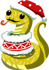 Snake symbol of 2025, cute little snake for Christmas and New Year decoration