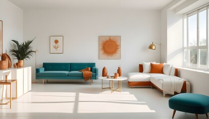 Photo interior modern design room 3d illustration