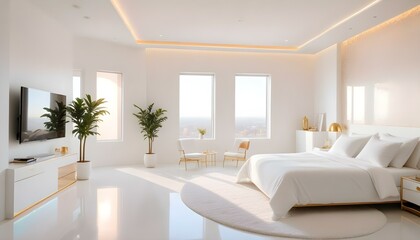 Photo interior modern design room 3d illustration
