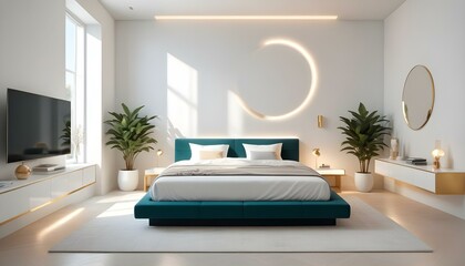 Photo interior modern design room 3d illustration