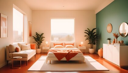 Fototapeta premium Photo interior modern design room 3d illustration