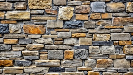 Obraz premium Close-up shot of beautiful rustic old stone wall in multiple shades of gray