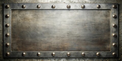 Fototapeta premium Grunge metal plate with rivet for abstract background