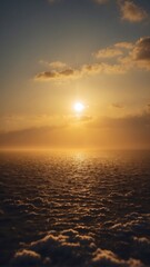 Obraz premium A large fluffy cloud with a bright yellow sun peeking through it.