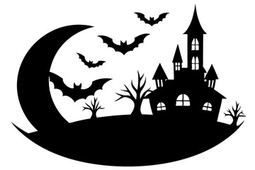 Halloween icon Collection of various scary and funny ghosts and animal ghosts. Magic symbols for parties, celebrations, templates and decorations. Isolated silhouette. Vector
