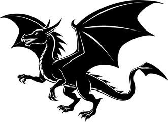 dragon silhouette vector illustration