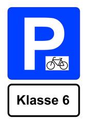Illustration eines blauen Parkplatzschildes mit der Aufschrift 