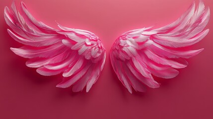 Pink Angel Wings on a Magenta Background