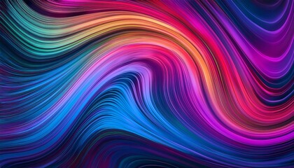"A vibrant swirl of neon colors, blending fluidly in an abstract, energetic pattern with bold strokes and soft gradients."