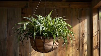 Graceful Green: The Cascading Beauty of Spider Plant (Chlorophytum comosum)