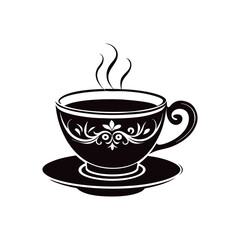 Coffee cup icon, tea cup logo, vector illustration food symbols silhouette image template.eps 10.