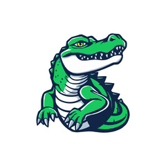Alligator sport mascot logo. Gator Head vector illustration. green Crocodile vector logo