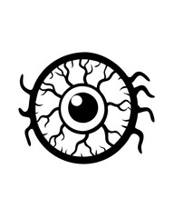 Vector Halloween Eyeball Icon Design on Transparent Background