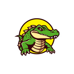 Obraz premium Alligator sport mascot logo. Gator Head vector illustration. green Crocodile vector logo