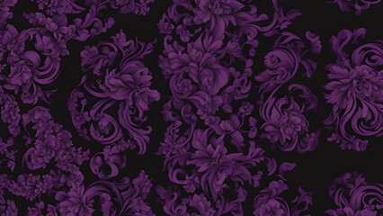 Floral violet damask pattern seamless wallpaper vector