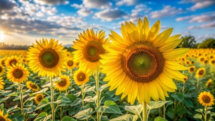  yellow sunflowers on free space