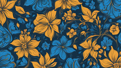 Seamless Floral Pattern: Vintage Flower Wallpaper Vector Illustration for Textile Design
