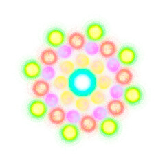 glowing mandala. neon chakra. floral transparent png