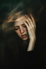 Motion Blur Depiction of a Woman in Emotional Distress