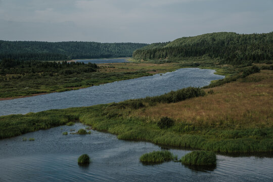 View of Varzuga village in Murmansk region