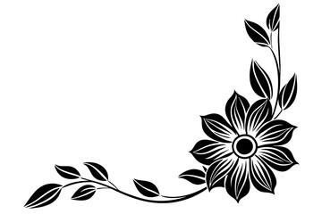 Flowers borders. Collection of design elements isolated on White background. Vector illustration