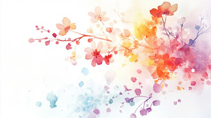 Watercolor Background Portrayal of Flowers