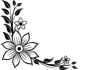 Flowers borders. Collection of design elements isolated on White background. Vector illustration