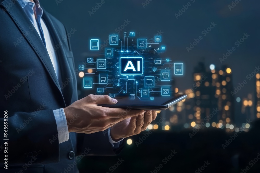 Poster discover how artificial intelligence is transforming ebusiness and online markets by boosting retail