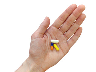 capsule tablet medicine in a woman's hand