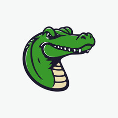 Alligator sport mascot logo. Gator Head vector illustration. green Crocodile vector logo