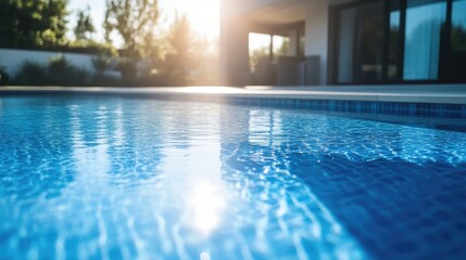 Close-Up Pool and Contemporary Home in Sunshine