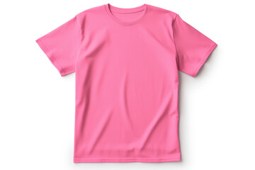 pink t-shirt template empty mockup for design and print, isolated on white background