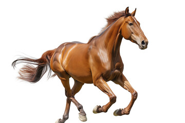Fototapeta premium horse breed Arab purebred galloping fast isolated on white