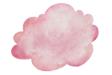 Cloud Sky Pink watercolor isolated,illustration Hand Paint Cartoon Sweet Pastel Cloud Shape Fantasy Design for Nursery elements