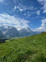 Switzerland mountain landscape with sky and clouds