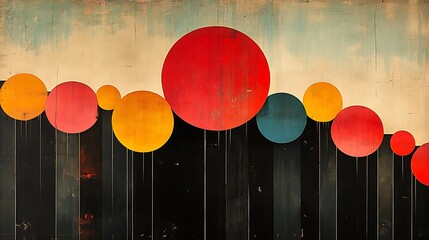 classic 1950s vintage poster design bold colors and geometric patterns