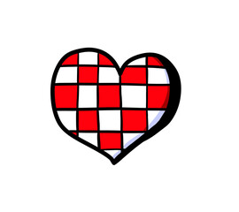 Stylized Cartoon Croatian Themed Heart