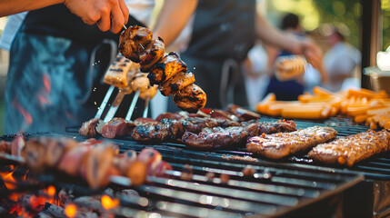A patriotic cookoff competition where neighbors showcase their culinary skills in a friendly showdown.