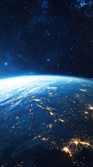 Obraz premium A breathtaking view of Earth from space, showcasing the beauty of our planet and the vastness of the universe.