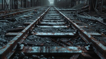 Fototapeta premium Classic Railroad Lines Depicting Connectivity and Exploration