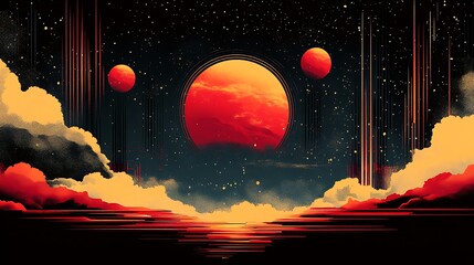 retro 1980s neon poster bold patterns and futuristic fonts capturing the vibrant aesthetic of the 80s perfect for adding nostalgic style and vibrant energy to any space or collection