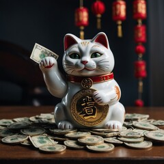 cat, animal, kitten, cute, vector, pet, black, cartoon, isolated, art, illustration, domestic, statue, feline, figurine, luck, decoration, kitty, souvenir, statuette, lucky