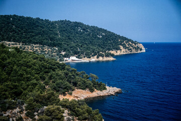 Vintage photograph of the Greek cost in the 1970s