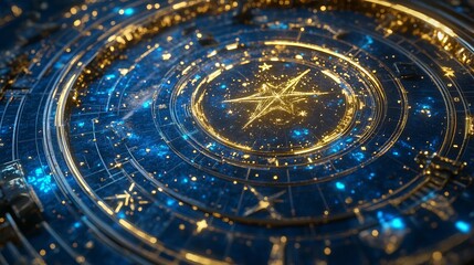 clear sky with hologram of zodiac