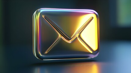 Detailed 3D email icon rendered with a sleek, glossy appearance image