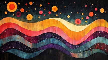 vintage 1960s concert poster with psychedelic patterns and bold colors perfect for evoking the vibrant energy and artistic style of the 1960s music scene in a nostalgic and dynamic design