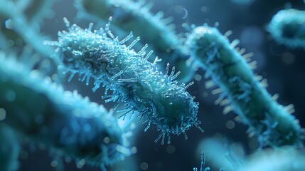 Fototapeta premium Microscopic View of a Bacteriophage Virus with Spikes