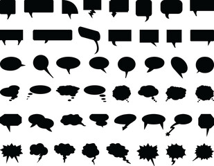 Black speech bubble set