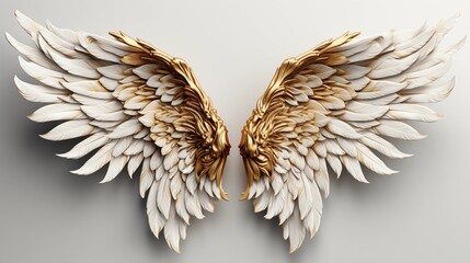 Angel wings isolated on white background , transparent png