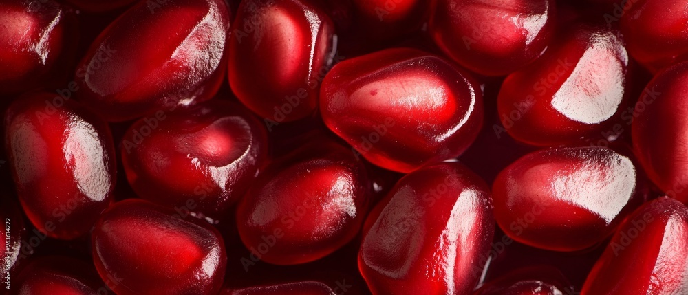 Poster a close up of red fruit with a red background
